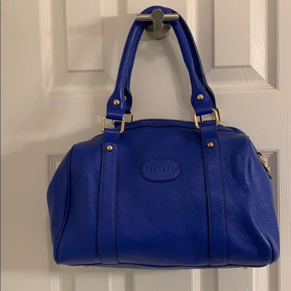 Terzetto 100% leather blue handbag